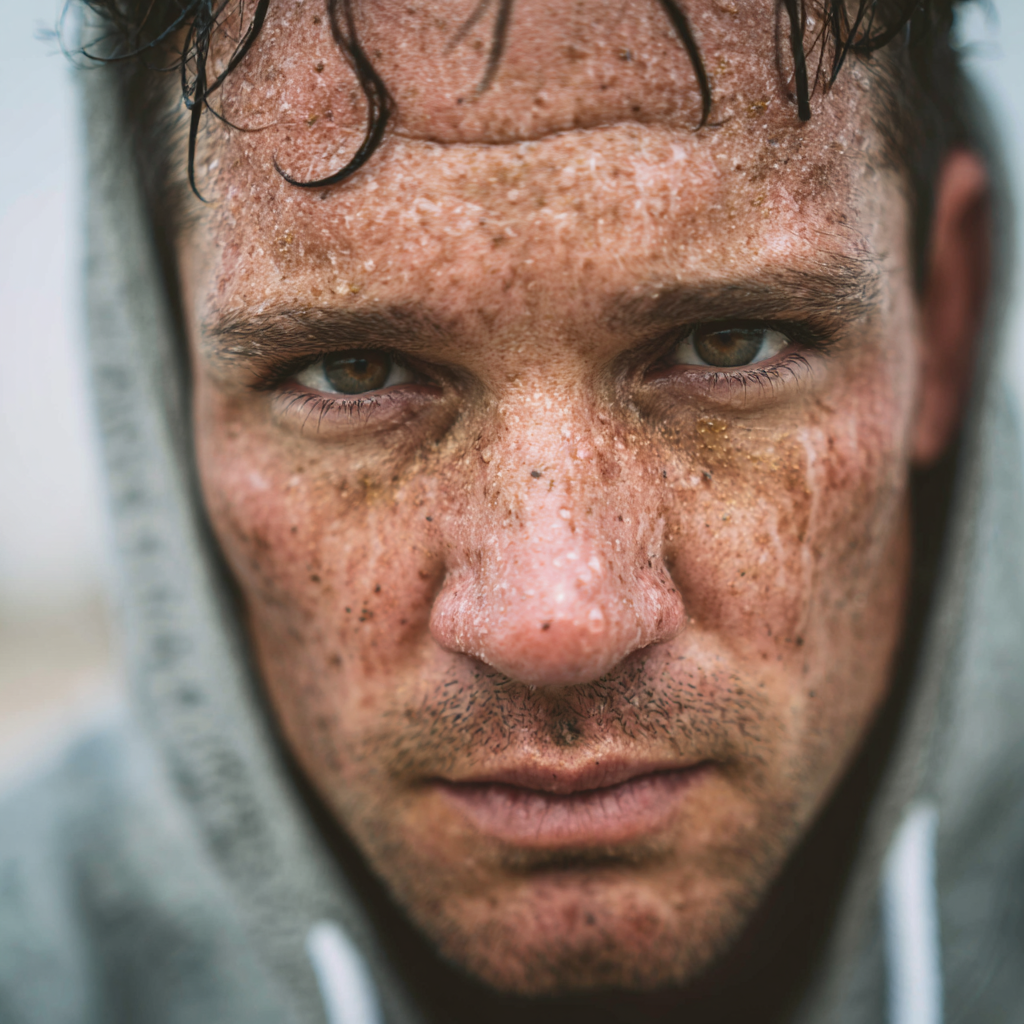 Determined athlete training outdoors showing focus and commitment to personal growth