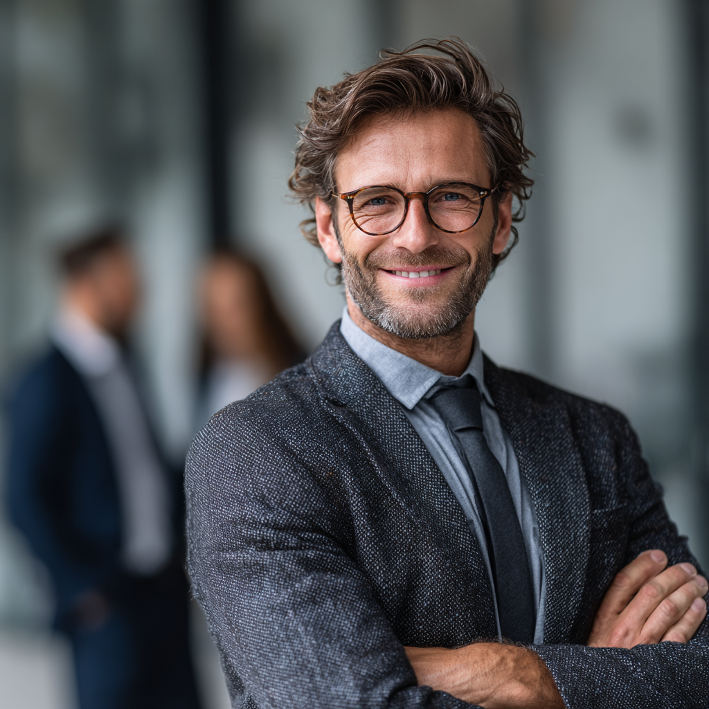Professional man in business attire demonstrating confidence and leadership qualities
